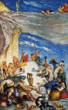 das picknick Ölbilder verkaufen - Das Fest Das Bankett von Nebukadnezar Paul Cezanne